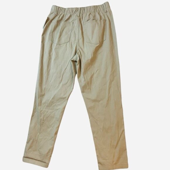 NWT St Johns Bay Chino Straight Pants Womens 12 Beige Khaki High-Rise - Picture 3 of 10